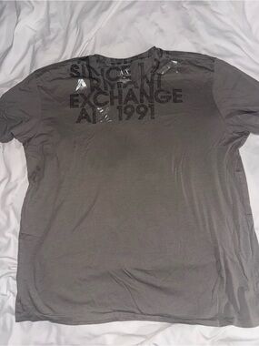 Armani Exchange Gray Logo Crew Neck T-Shirt